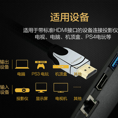秋叶原hdmi高清线2.0电脑4K机顶盒ps4笔记本连接电视显示器投影仪